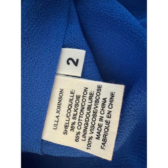 ULLA JOHNSON Women’s Size 2 Silk Blue & Multicolour Floral Ruffled Midi Dress - Picture 10 of 10